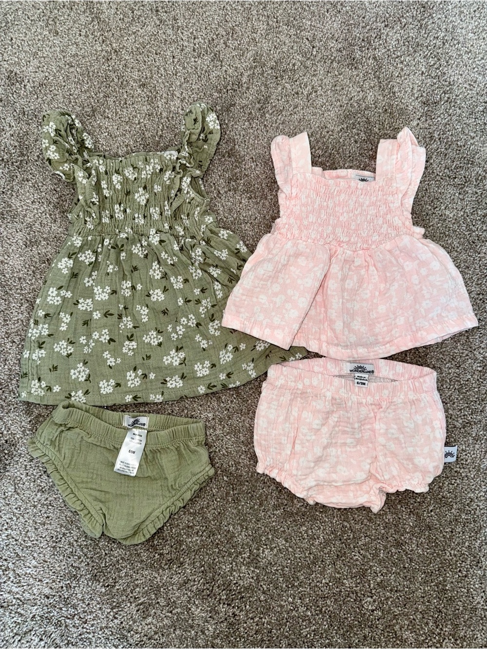 Wanderlust Floral Smocked Matching Set - Pink & Olive